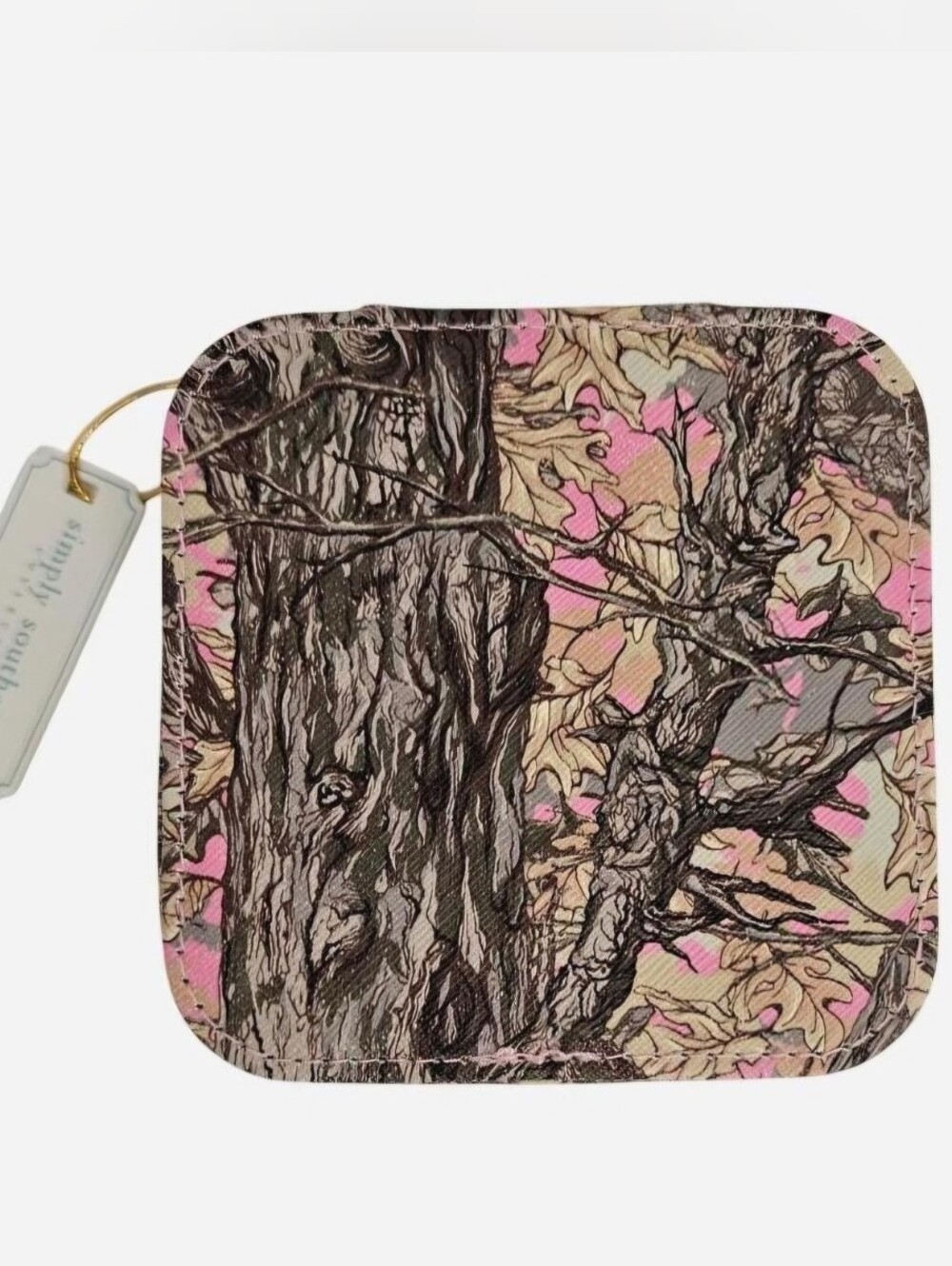 Simply Southern Pink Camo Jewelry Box with tree bark and leaves design NEW